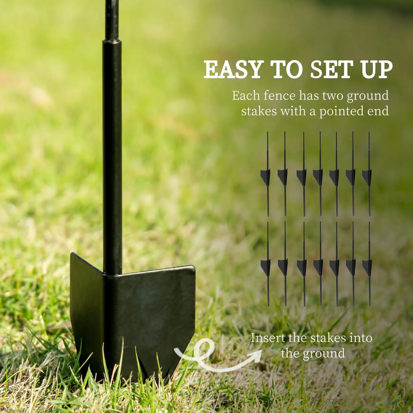 7 Pack Garden Fencing, Decorative Fence Panels, Animal Barrier, Flower Edging, Black Garden Fences at Gallery Canada