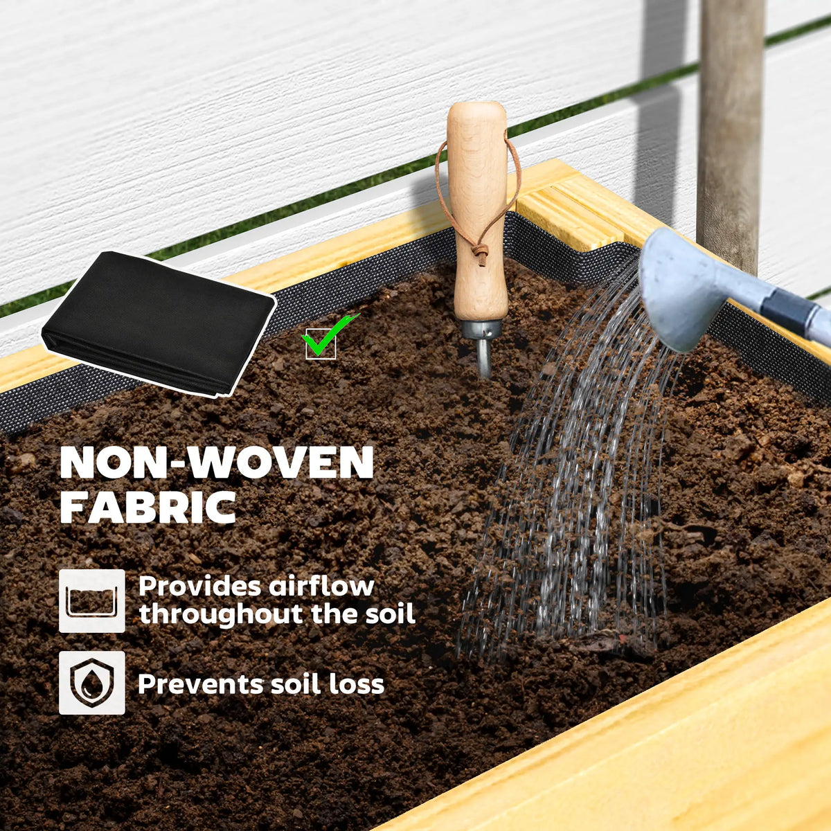 Raised Garden Bed With Legs, Elevated Planter With Storage Shelf, Natural Wood