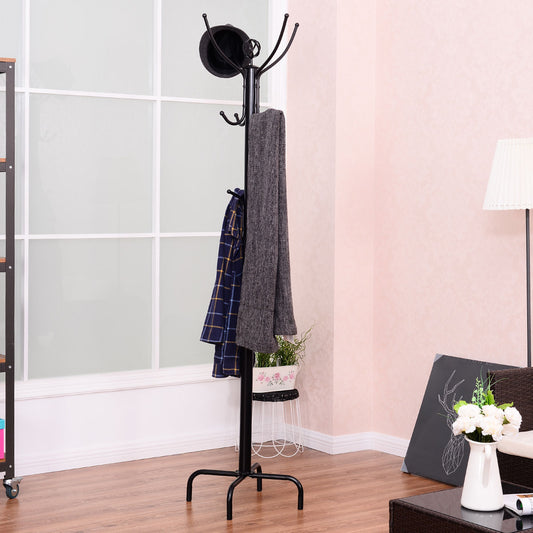 Metal Coat Rack with 12 Hooks, Black Coat Racks & Hall Trees Black at Gallery Canada