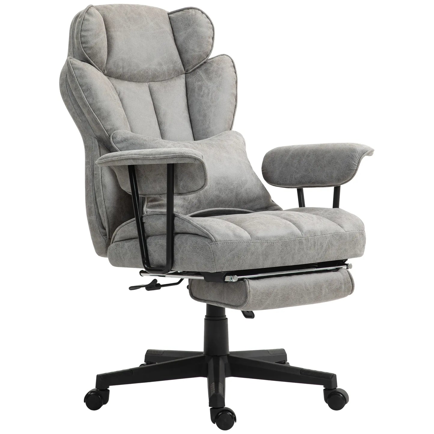 Big and Tall Office Chair with Foot Rest, 400LBS, Grey Executive & Manager Chairs Grey at Gallery Canada
