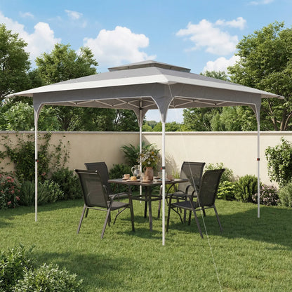 11.5 x 11.5 ft Pop Up Canopy Tent, 1-Button Setup, UPF 50+, Carry Bag, Dark Grey Pop Up Canopies at Gallery Canada