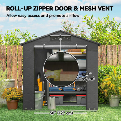 6' x 4' Portable Shed, Waterproof Bike Tent, Dark Grey