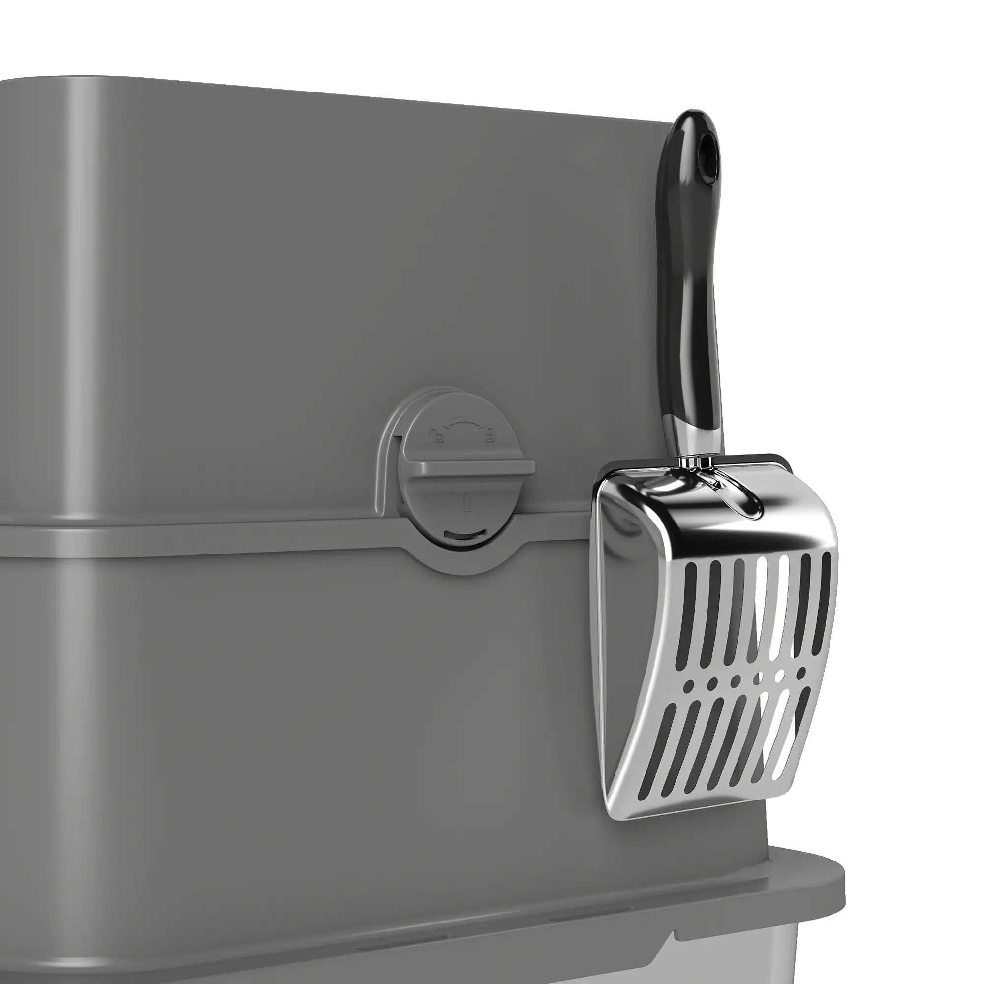 XL Stainless Litter Box With 100° Flip Top, Scoop, Dual Entry, Stainless Cat Litter Box Enclosures at Gallery Canada
