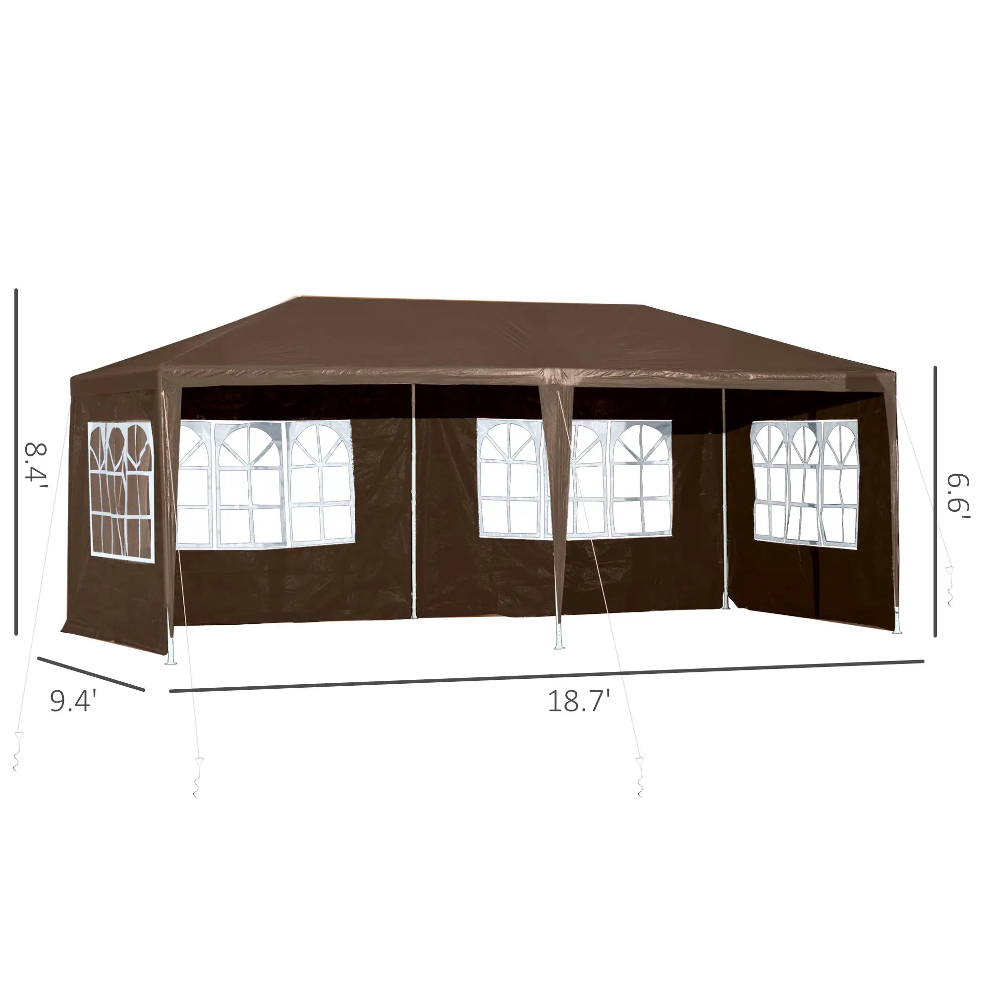 18.7' x 9.4' Party Tent, Portable Wedding Canopy, Outdoor Sunshade with 4 Sidewalls, Coffee Canopy Tents at Gallery Canada
