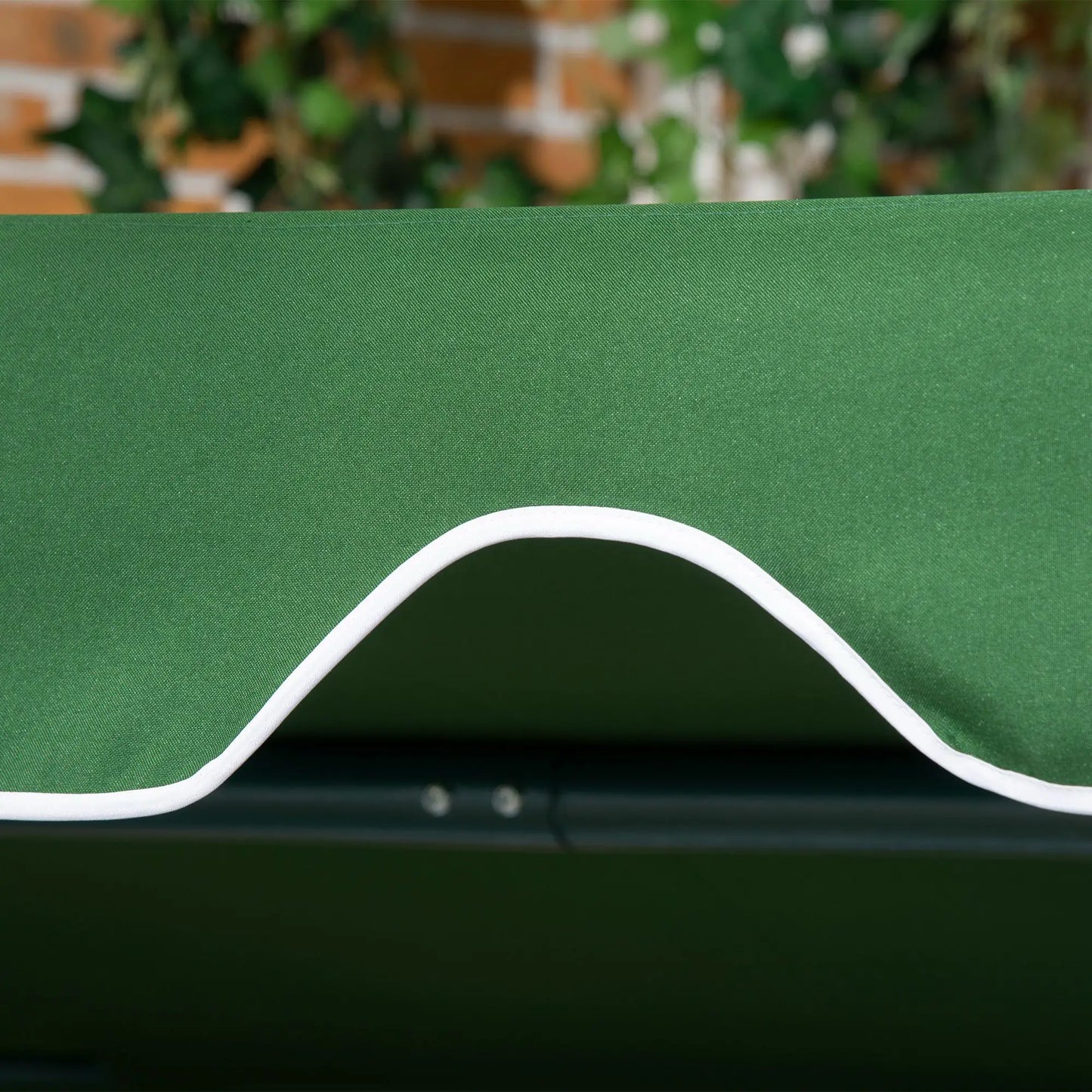 3-Seater Outdoor Porch Swing, Adjustable Canopy, White, Green Porch Swings with Canopy at Gallery Canada