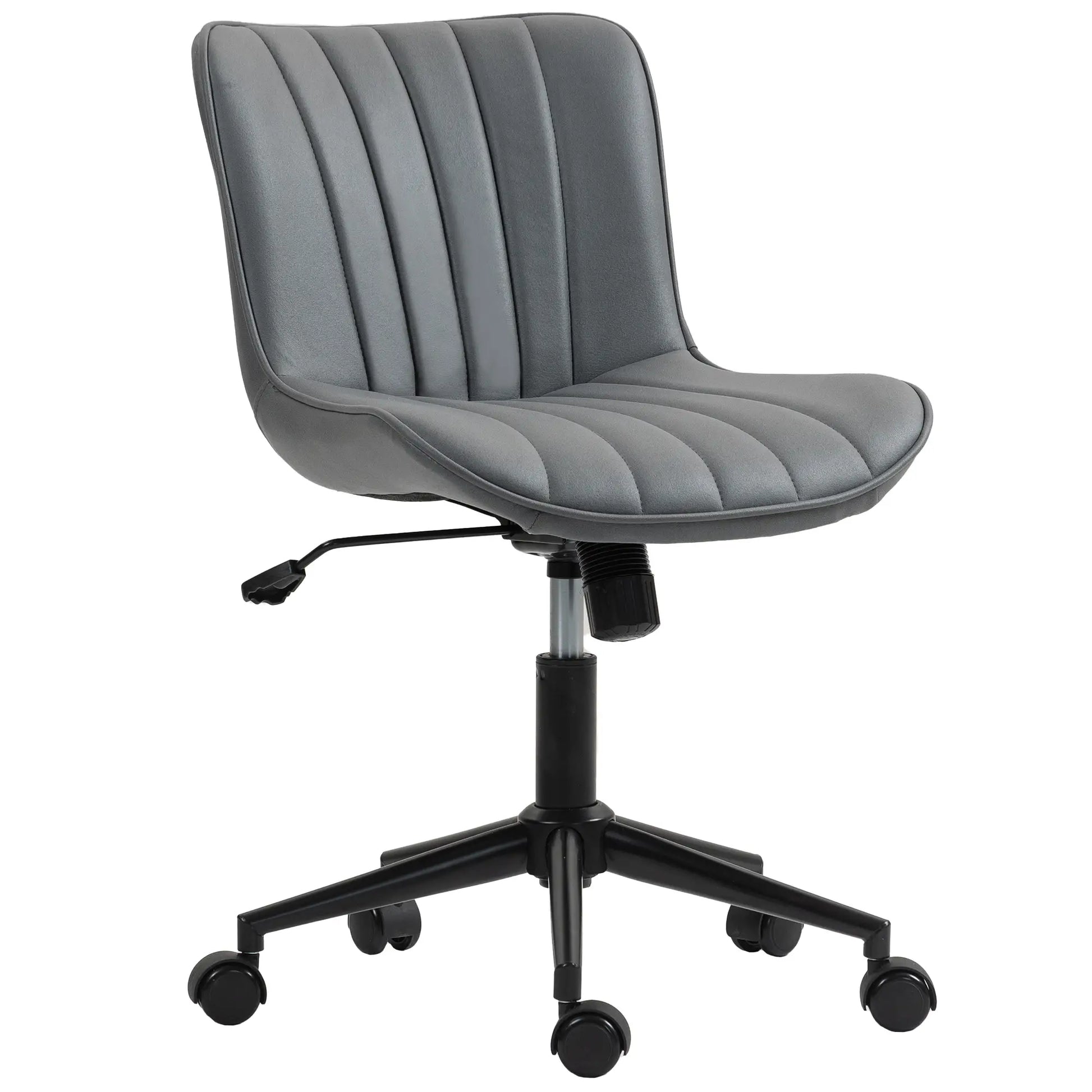 Armless Office Chair, 360° Swivel, Adjustable Height, Dark Grey Task Chairs Dark Grey at Gallery Canada