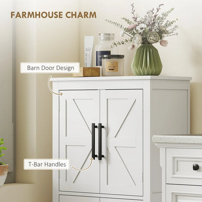 Farmhouse Bathroom Storage Cabinet, Adjustable Shelf, White Bathroom Cabinets at Gallery Canada