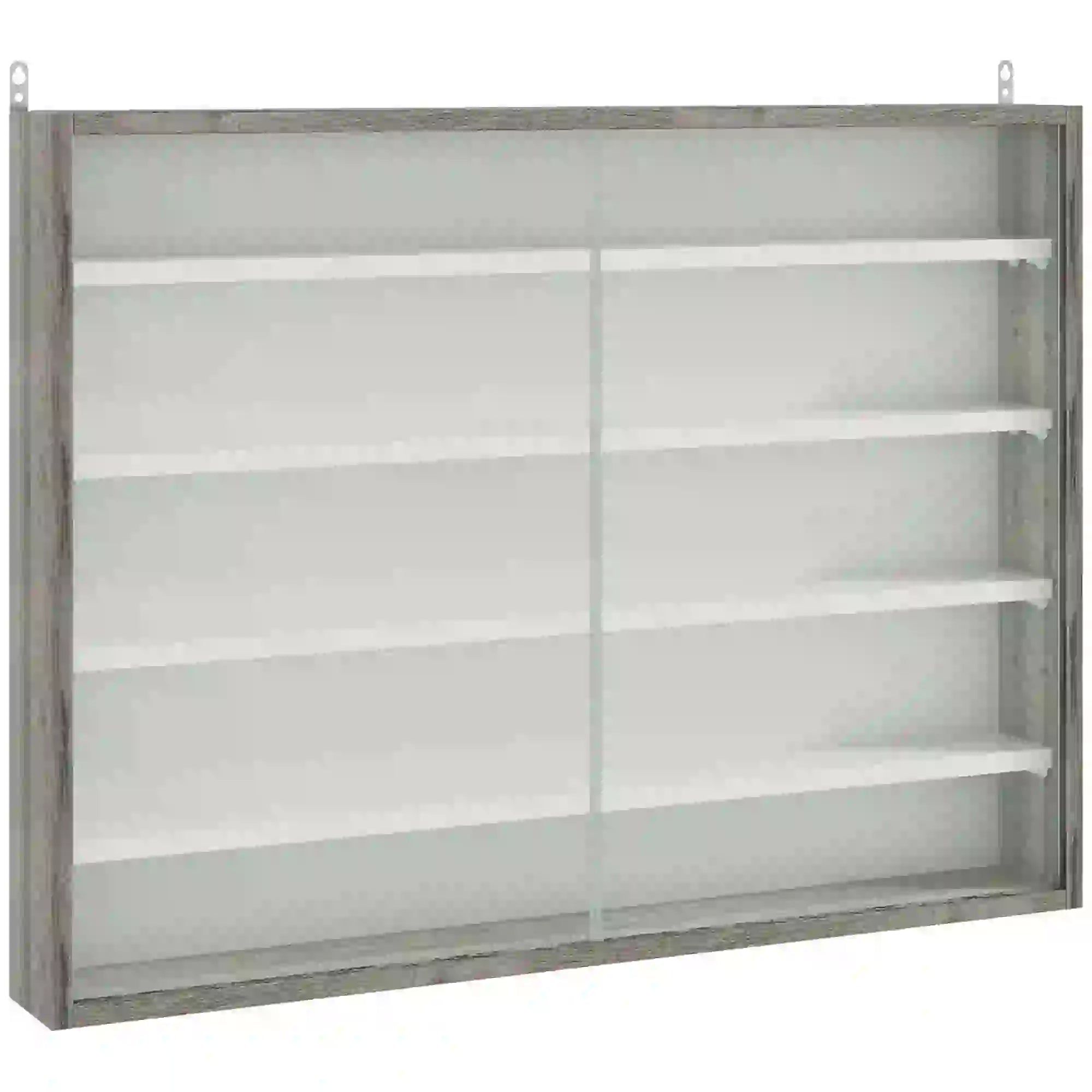 5-Tier Display Cabinet, Glass Curio Cabinet, White Display Bookshelves at Gallery Canada