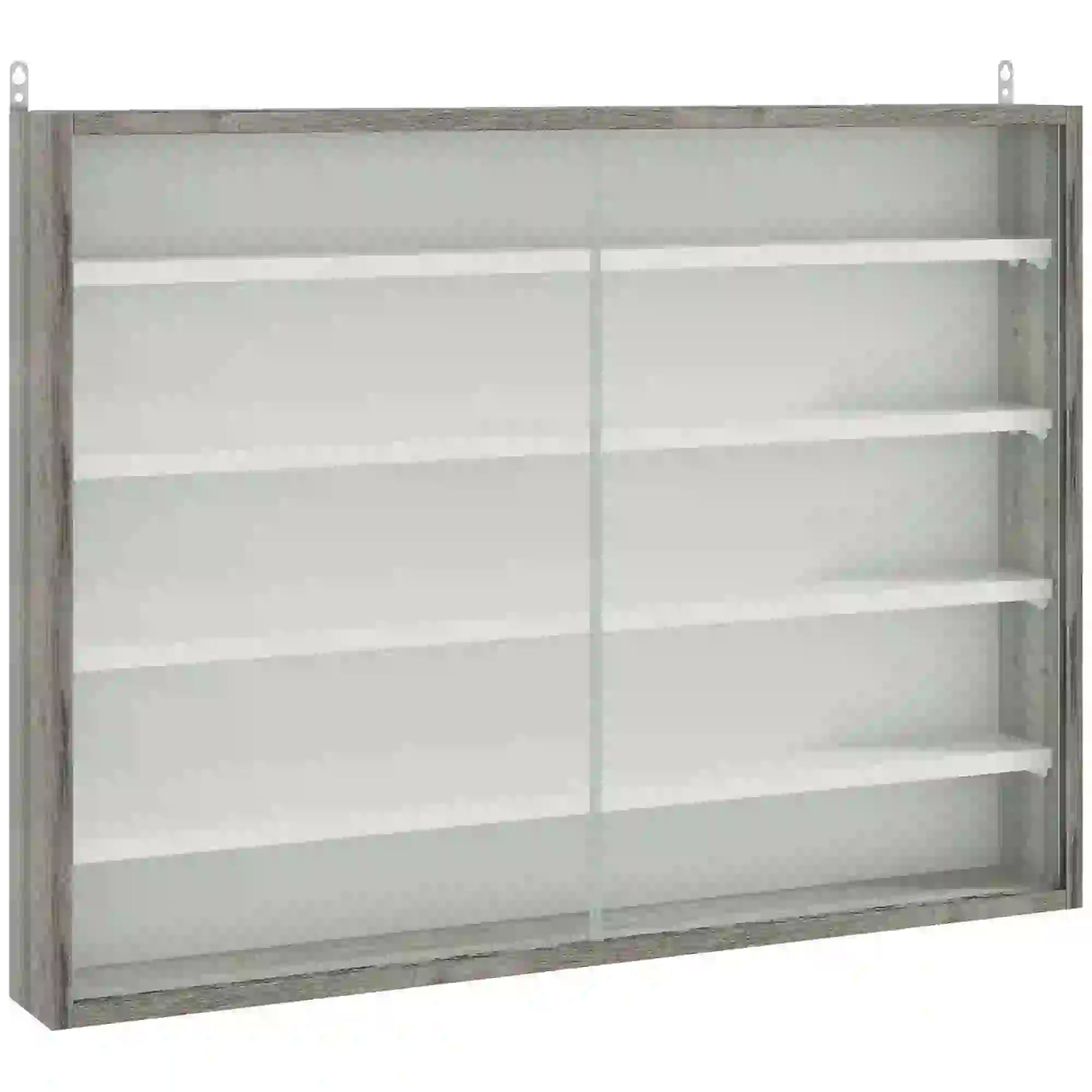 5-Tier Display Cabinet, Glass Curio Cabinet, White Display Bookshelves at Gallery Canada