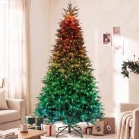 Sapin de Noël de 9 pieds, Frasier Grande Fir, conception à charnières, LEDs, télécommande, minuterie