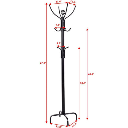 Metal Coat Rack with 12 Hooks, Black Coat Racks & Hall Trees at Gallery Canada