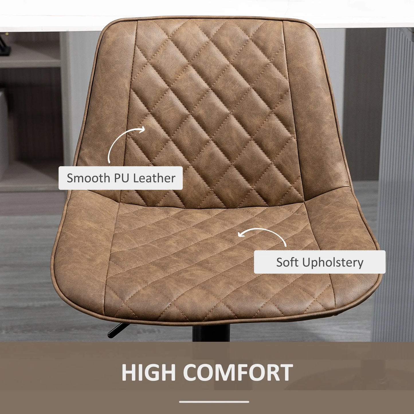 Swivel Counter Height Barstools Set of 2, Adjustable, Dark Brown Bar Stools at Gallery Canada