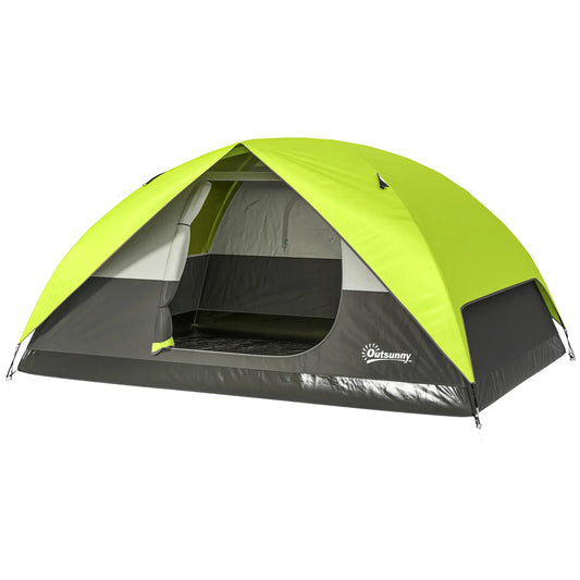 Pop Up Camping Tent, 3-4 Person, Waterproof Dome Tent, Mesh Window Camping Tents Bright Green, Dark Grey, Light Grey, Black at Gallery Canada