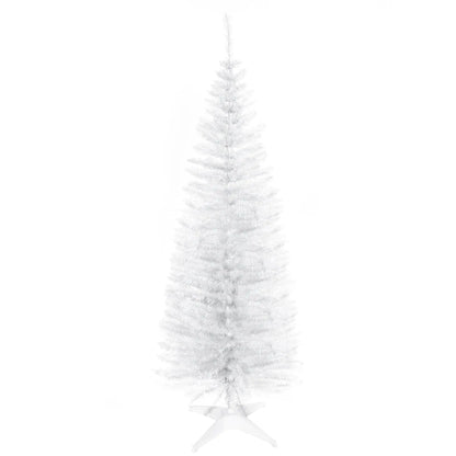 5FT Artificial Pencil Christmas Tree, Realistic Branches, White Pencil Christmas Trees White at Gallery Canada
