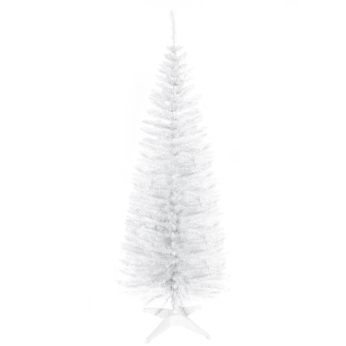 5FT Artificial Pencil Christmas Tree, Realistic Branches, White
