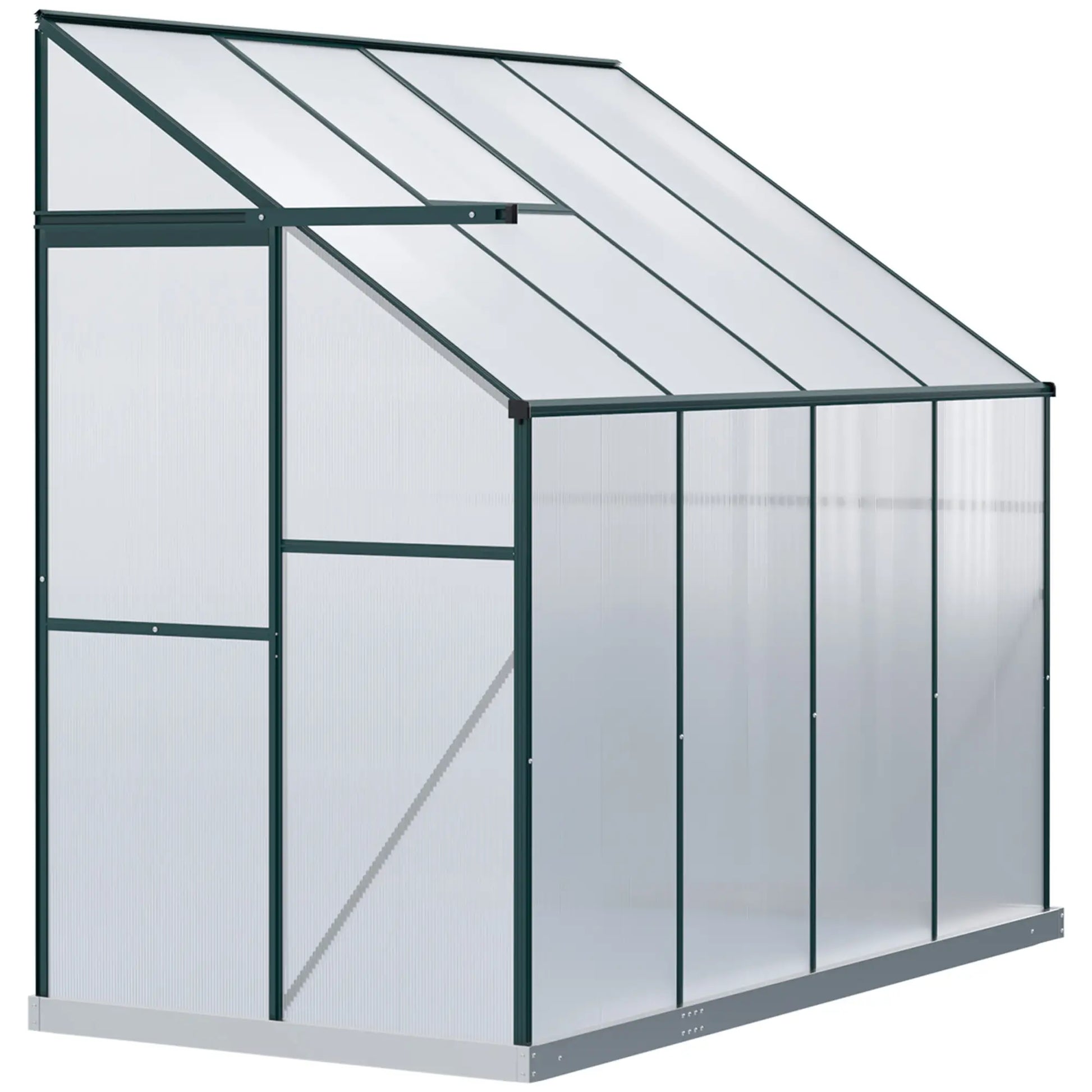 Walk-In Garden Greenhouse, Aluminum Polycarbonate, Roof Vent, 8' x 4' x 7', Silver Walk In Greenhouses at Gallery Canada