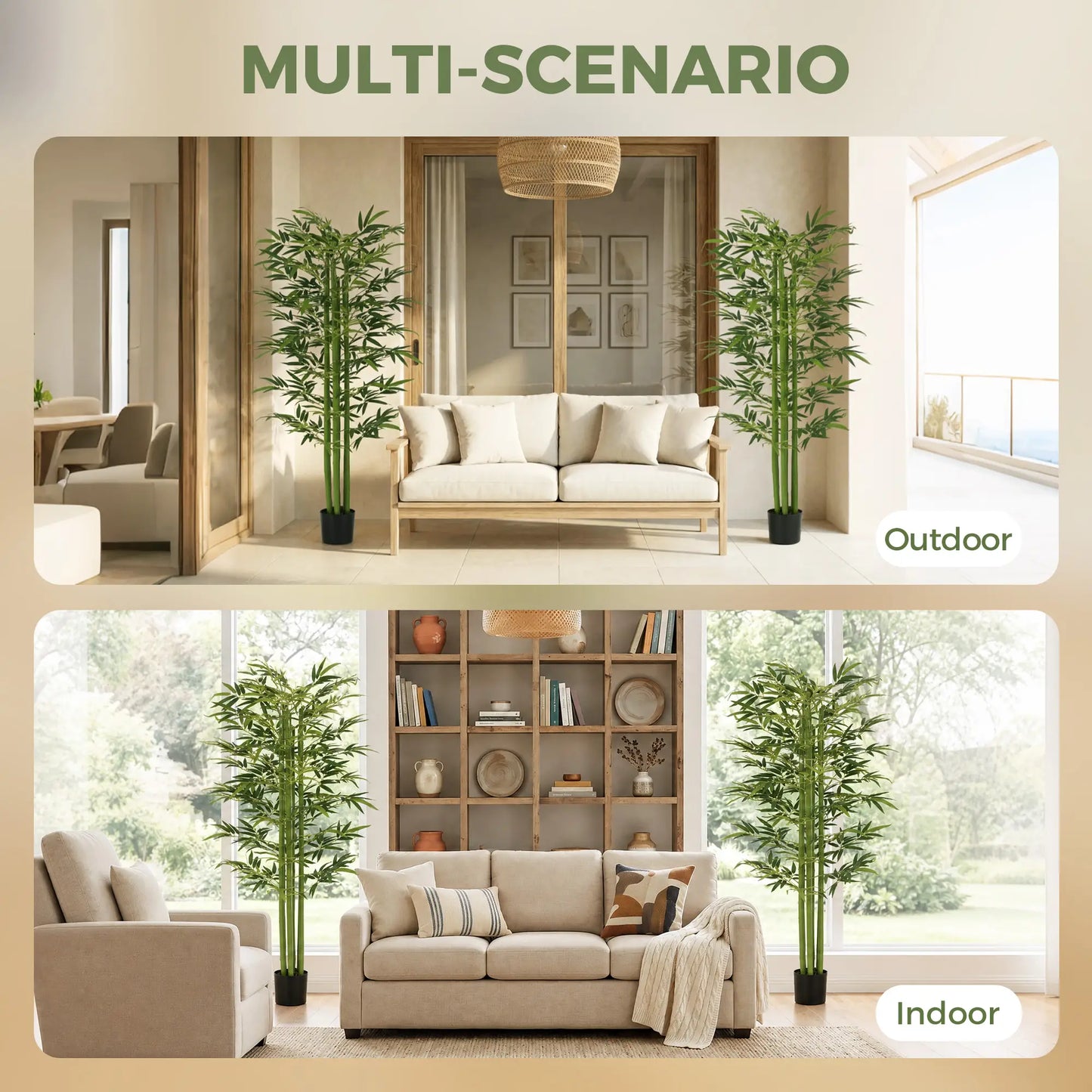 Indoor Fake Plants, Artificial Bamboo Tree with Adjustable Shape for Home Office Living Room Decor, Green Artificial Trees at Gallery Canada
