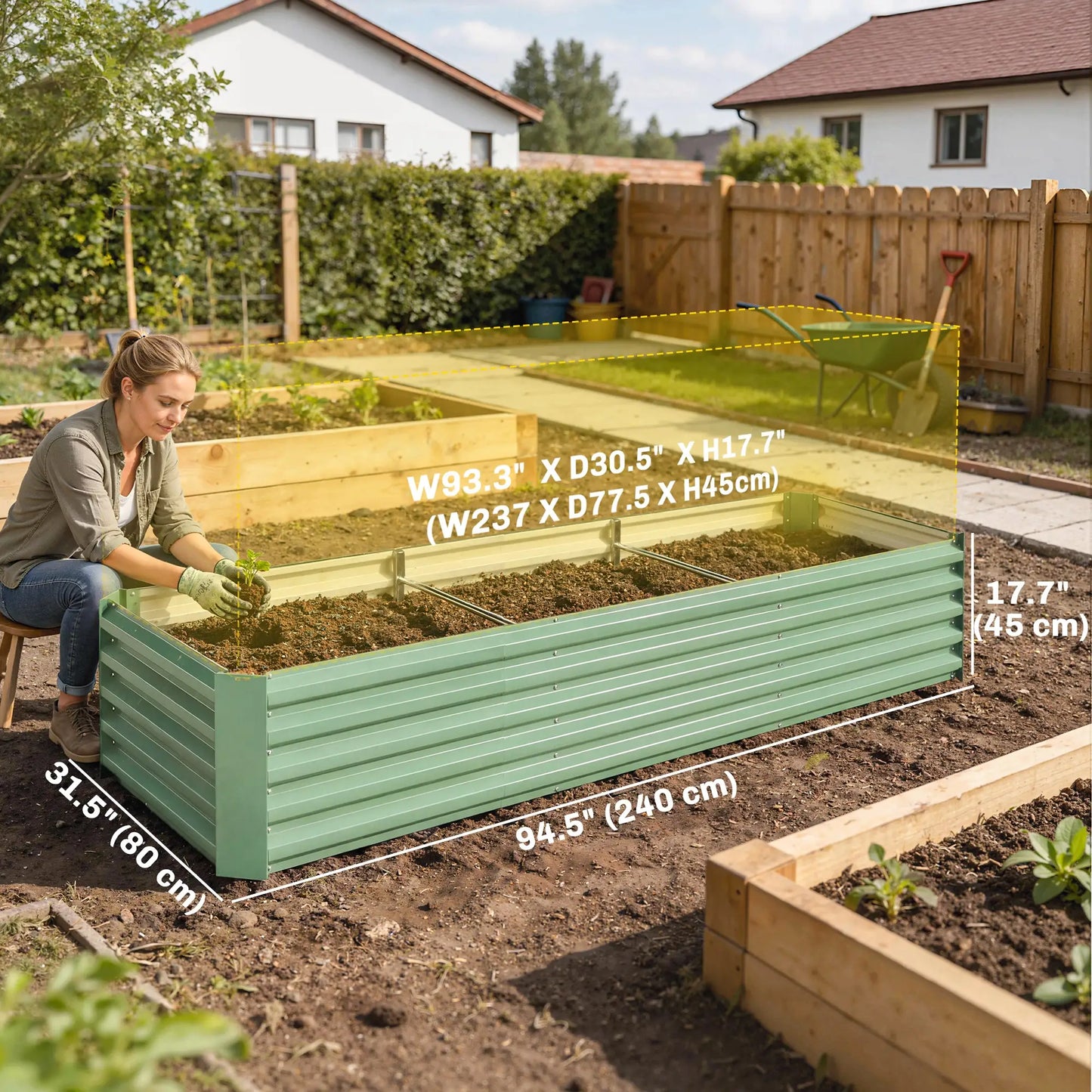 8 x 2.6 x 1.5ft Galvanized Raised Garden Bed, Light Green Planter Box, Light Green Galvanized Planter Boxes at Gallery Canada