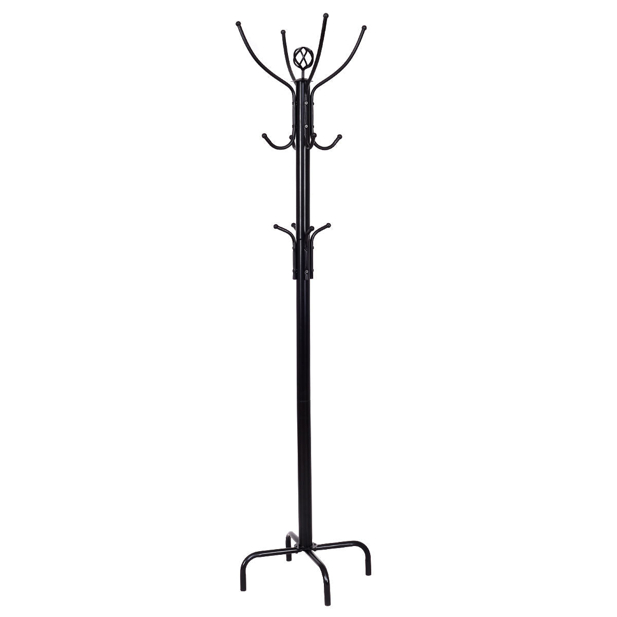 Metal Coat Rack with 12 Hooks, Black Coat Racks & Hall Trees Black at Gallery Canada