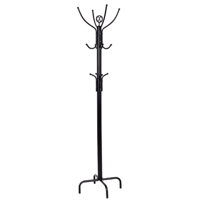 Metal Coat Rack with 12 Hooks, Black Coat Racks & Hall Trees Black at Gallery Canada