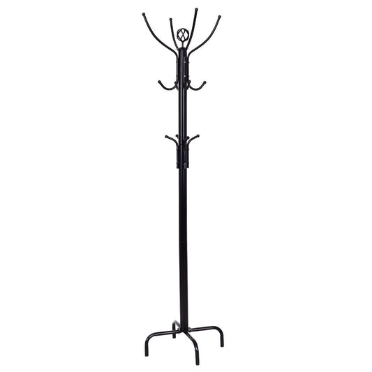 Metal Coat Rack with 12 Hooks, Black at Gallery Canada