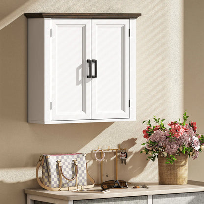Farmhouse Medicine Cabinet, Wall Mounted, 2 Doors, Adjustable Shelf, White Wall Mounted Cabinets at Gallery Canada