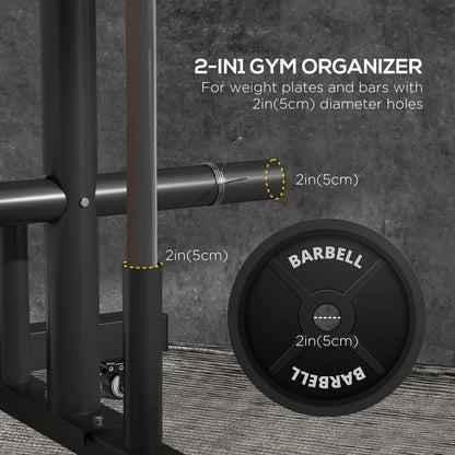 Weight Plate Rack, Holder for 2 Inch Plates and Bars, 440 Lbs Capacity More-Strength Training Equipment at Gallery Canada