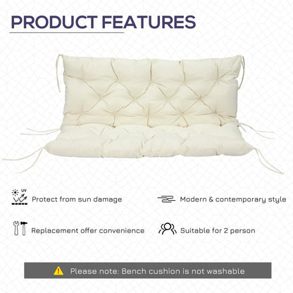 2 Seater Garden Bench Cushion, Outdoor Non-Slip Pad, 52" x 43" x 4", Beige Patio Chair Cushions at Gallery Canada