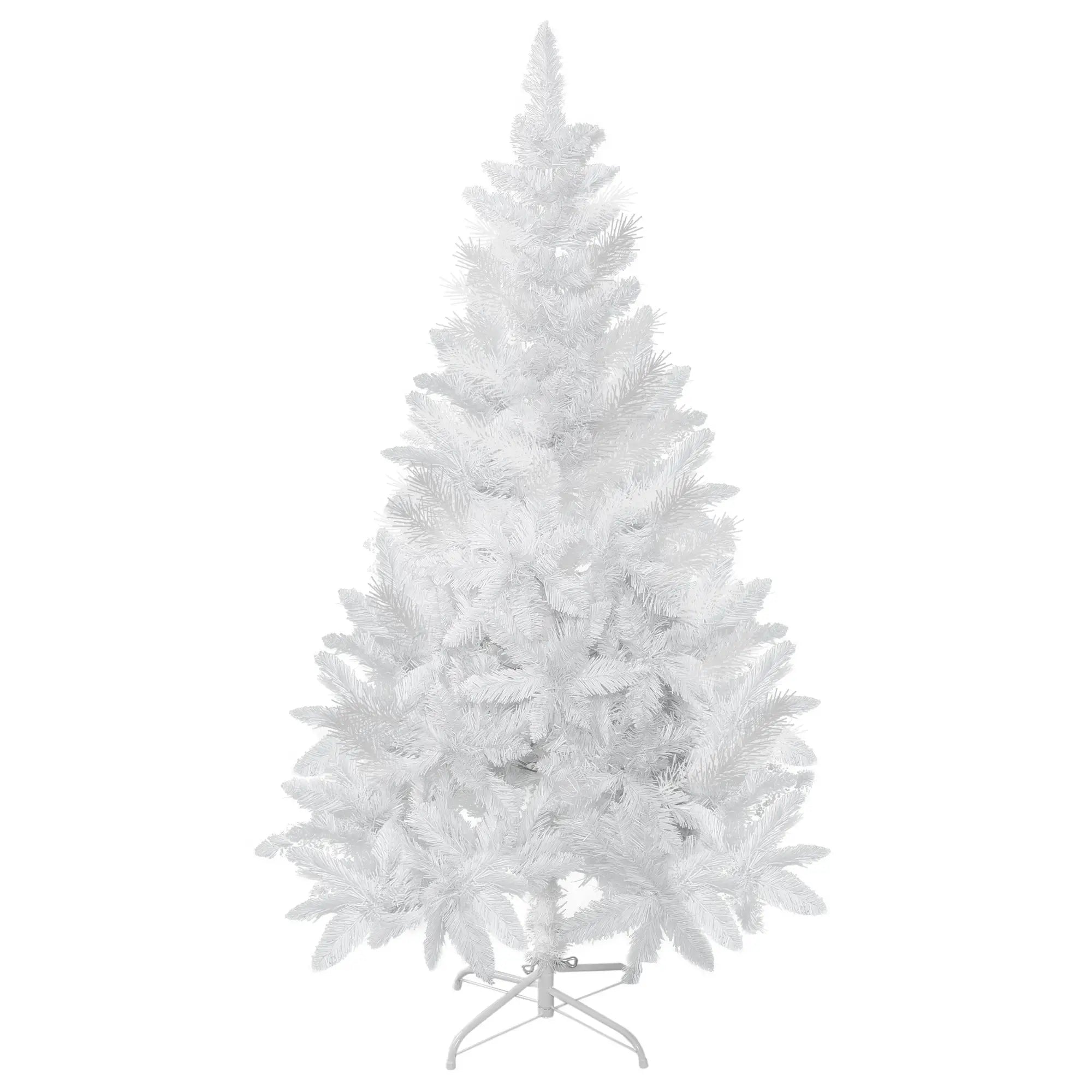 5ft Artificial Christmas Tree, Realistic Pine Branches, Auto Open, Indoor, White Artificial Christmas Trees White at Gallery Canada