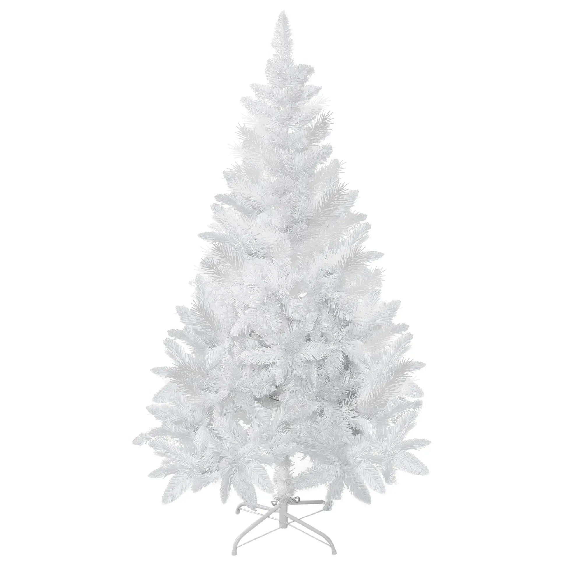 5ft Artificial Christmas Tree, Realistic Pine Branches, Auto Open, Indoor, White Artificial Christmas Trees White at Gallery Canada