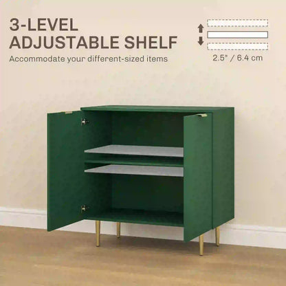 Modern Kitchen Cabinet, Adjustable Shelves, Metal Legs, Green Bar Cabinets at Gallery Canada