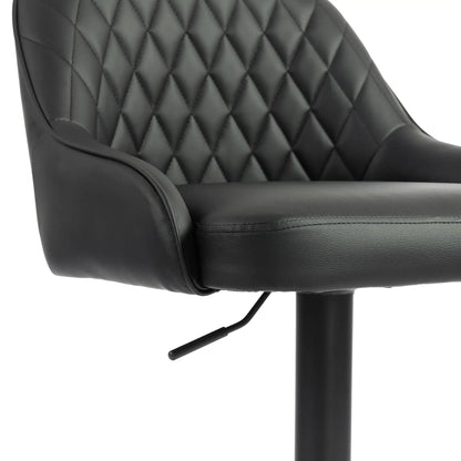 Adjustable Swivel Bar Stools With Backrest, Set Of 2, Black