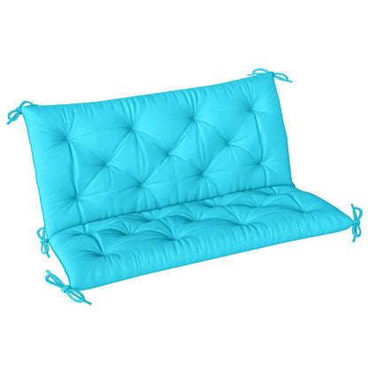 Garden Bench Cushion with Backrest, 2 Seater Thick Pad, Turquoise Patio Chair Cushions Turquoise at Gallery Canada