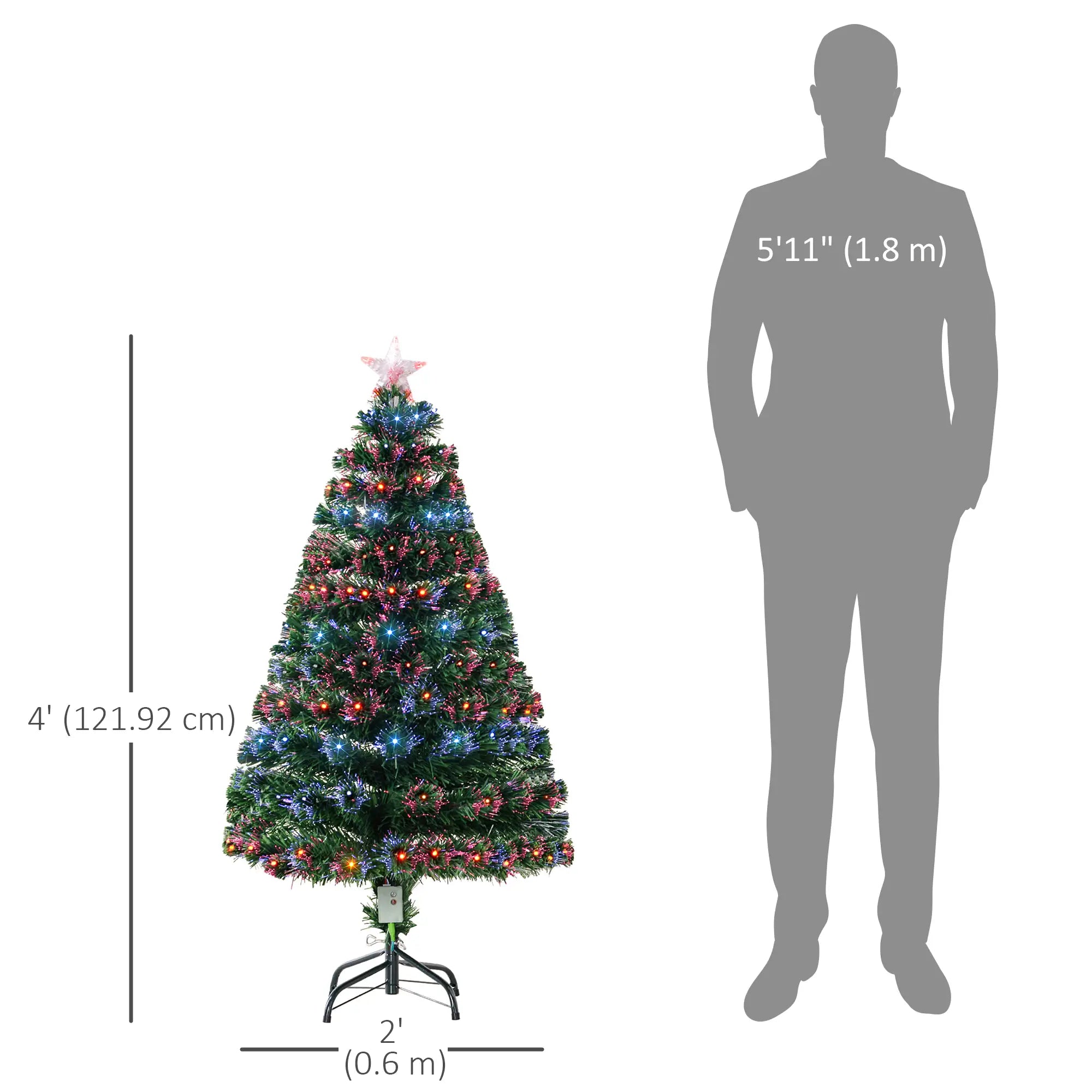 4ft Prelit Artificial Christmas Tree, Spruce Hinged Full Artificial Christmas Trees at Gallery Canada