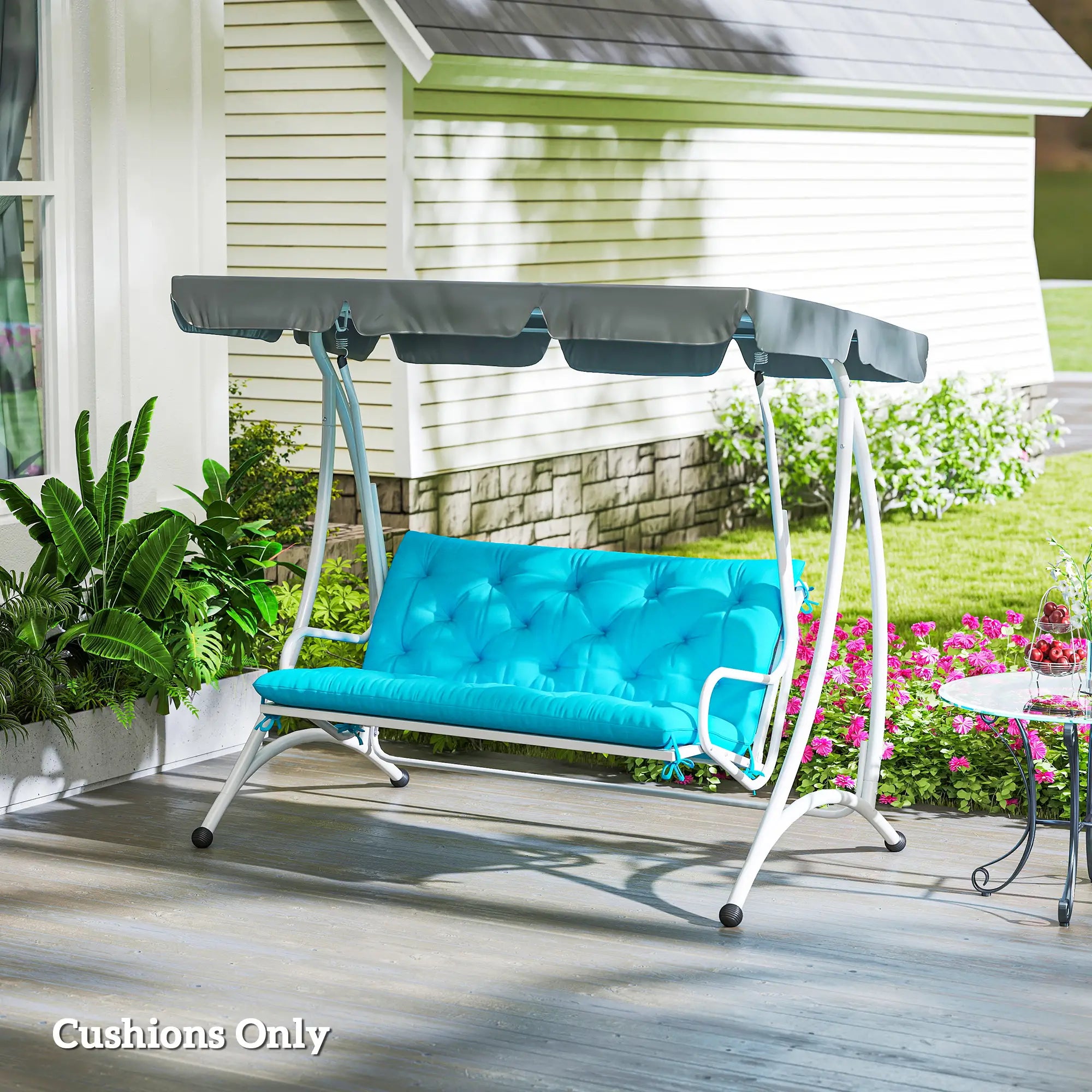 2 Seater Garden Bench Cushion, Thick Outdoor Non-Slip, 47