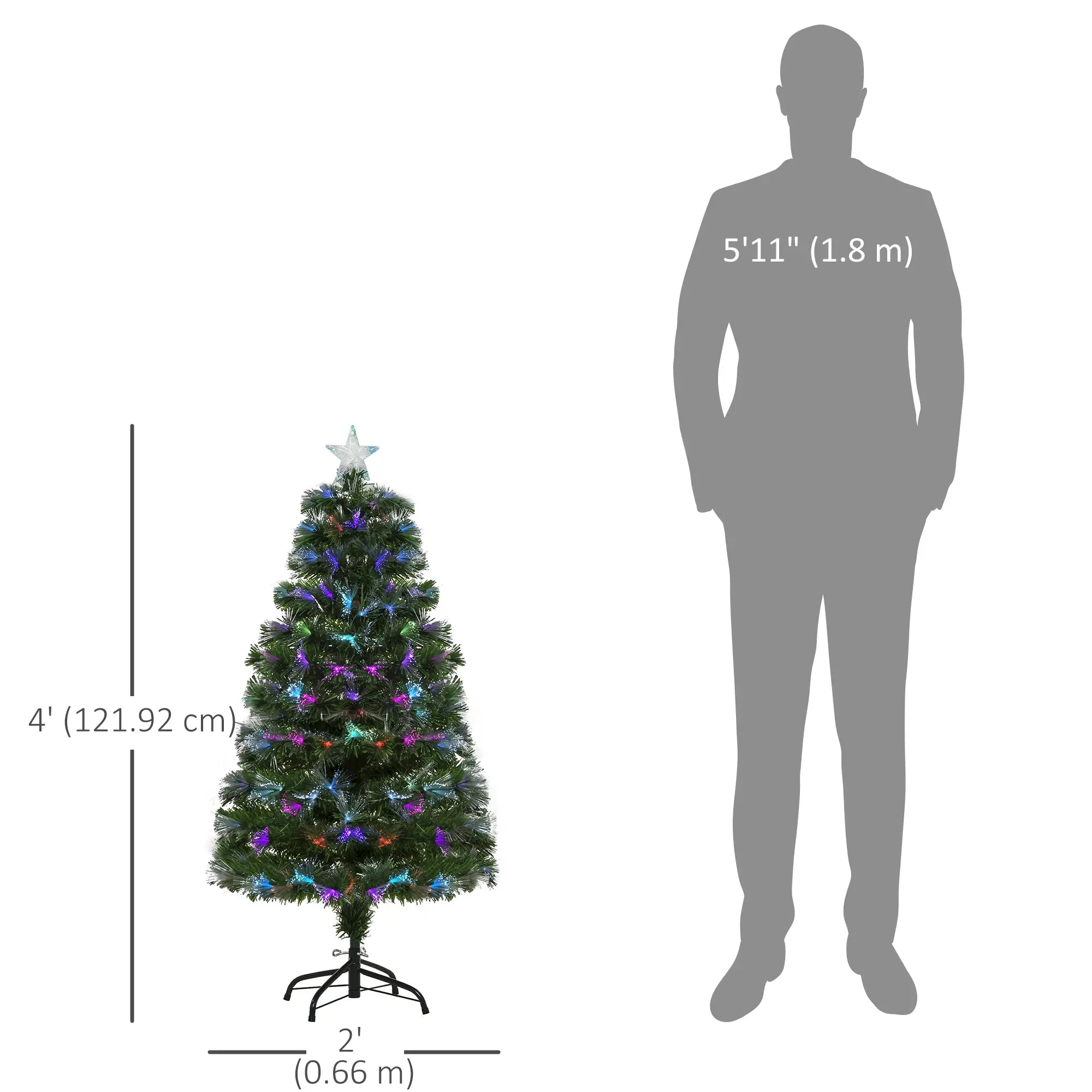 4ft Pre-Lit Fiber Optic Christmas Tree, Artificial Spruce, Star Top Artificial Christmas Trees at Gallery Canada