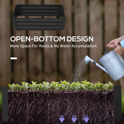 Lit de jardin surélevé en acier, bac à plantes surélevé, 39"x20"x12", Noir