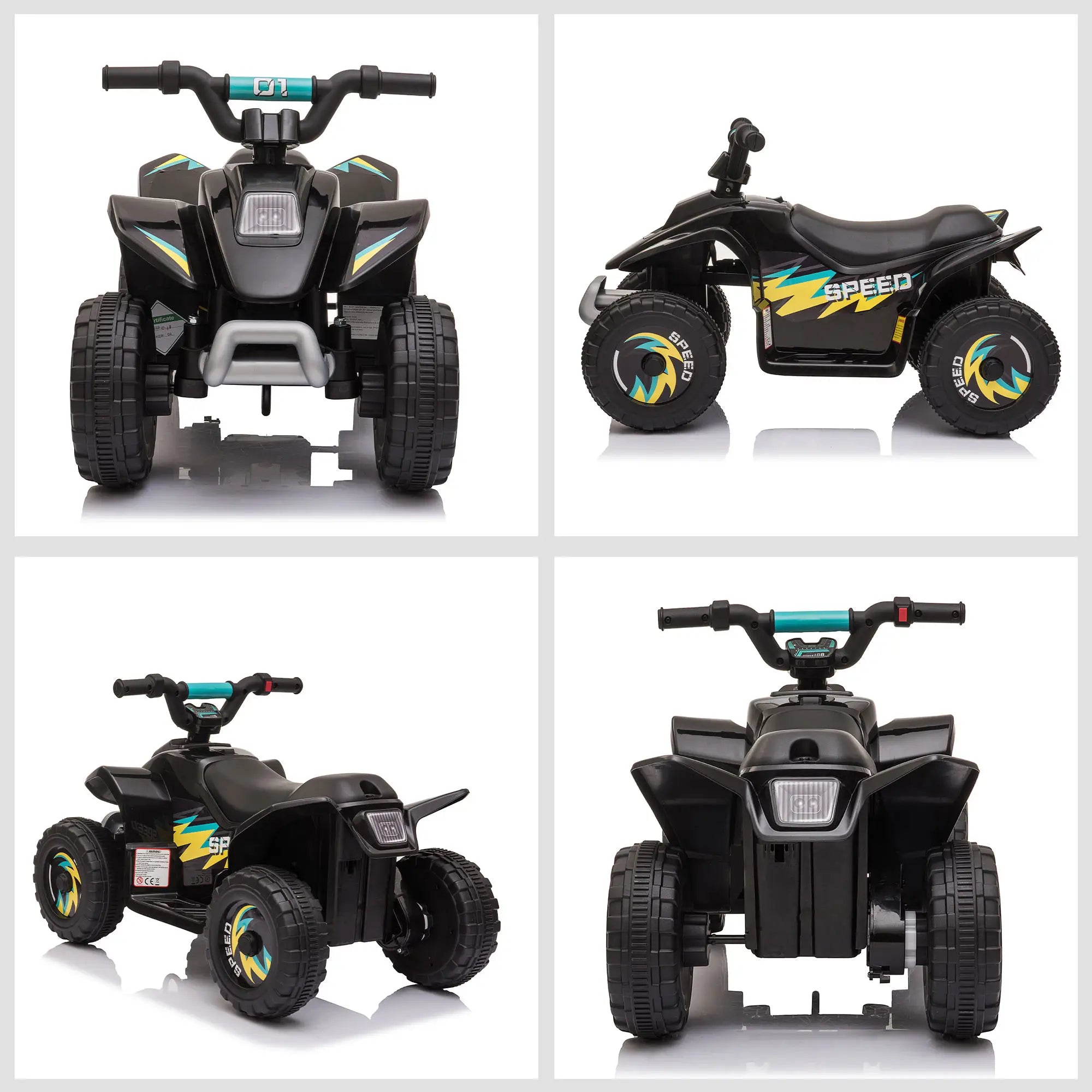 Kids Ride on ATV, 6V Battery Powered, for 18-36 Months, Black Electric Toy Cars at Gallery Canada
