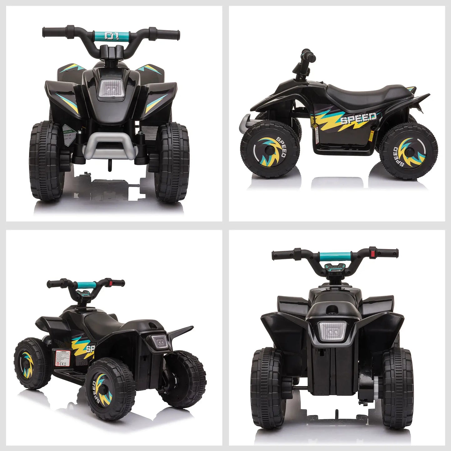 Kids Ride on ATV, 6V Battery Powered, for 18-36 Months, Black Electric Toy Cars at Gallery Canada