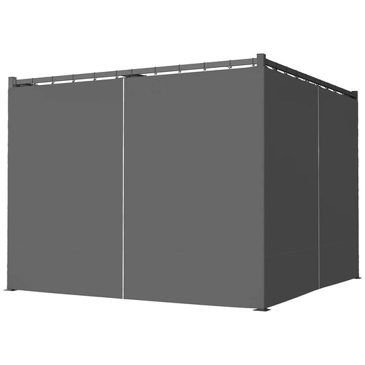 10' x 10' Retractable Pergola Canopy, Metal Outdoor Gazebo, Dark Grey Pergolas Dark Grey at Gallery Canada