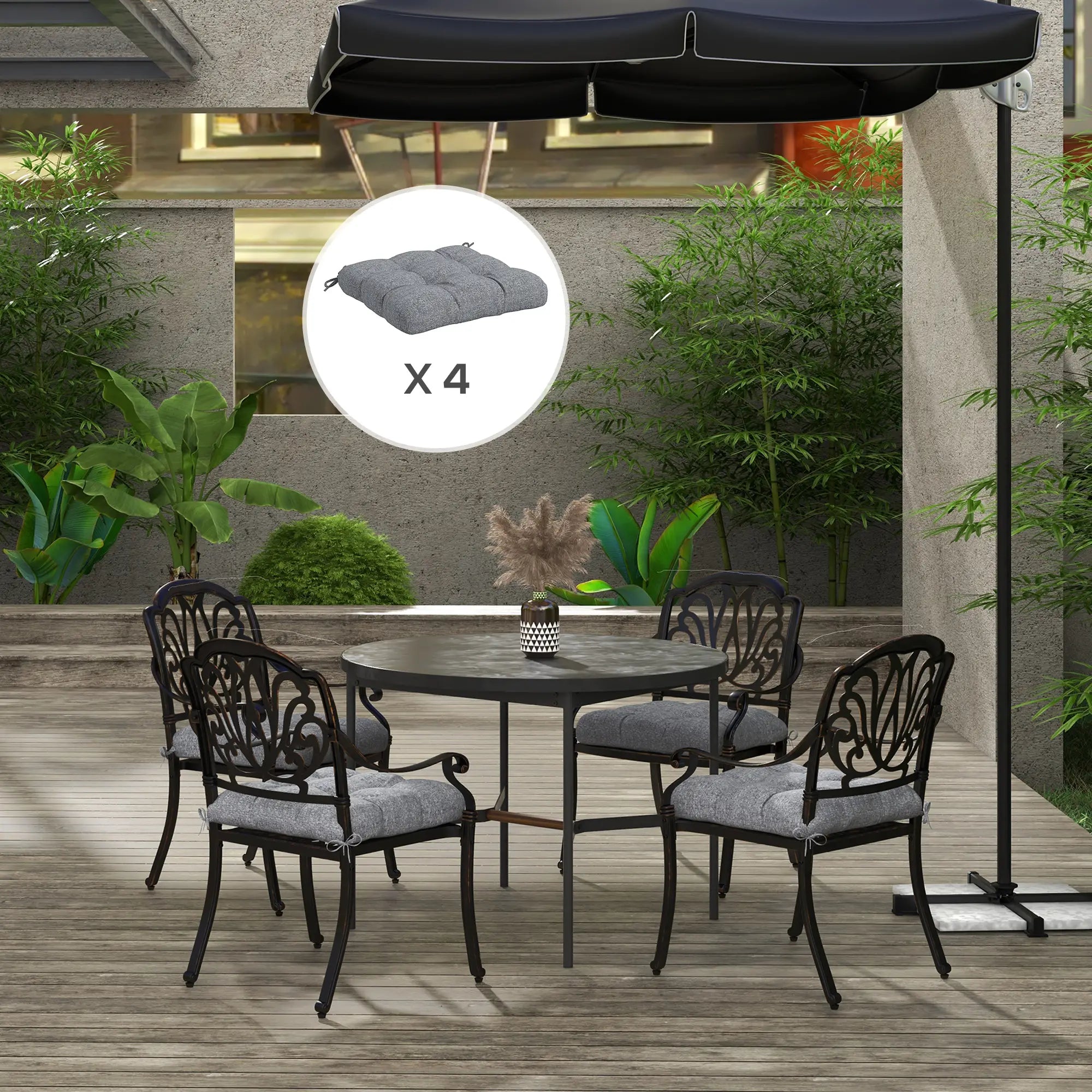 4-Piece Patio Chair Cushion Set, Indoor Outdoor Replacement Pillows Patio Chair Cushions at Gallery Canada
