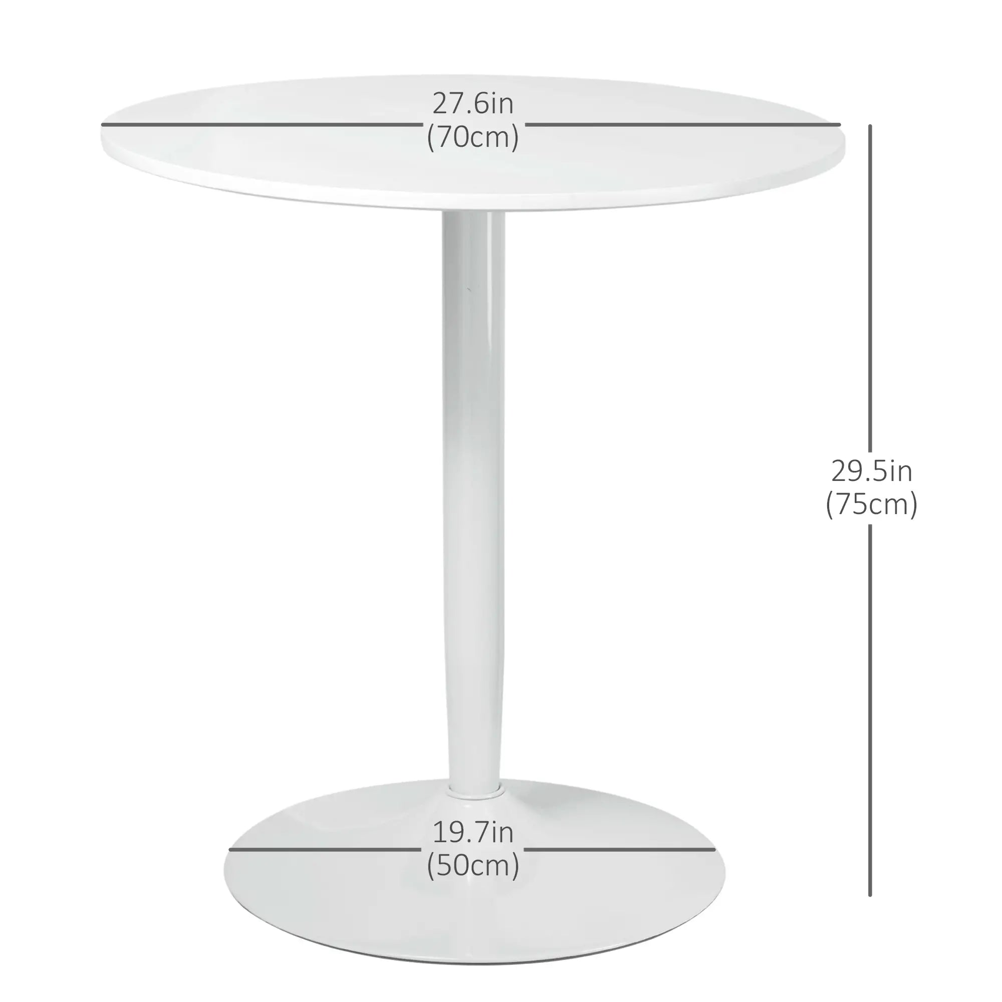 Modern Kitchen Table for 2, Round Dining Table, Steel Base, White Bar Tables & Dining Tables at Gallery Canada