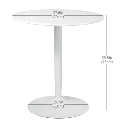 Modern Kitchen Table for 2, Round Dining Table, Steel Base, White Bar Tables & Dining Tables at Gallery Canada