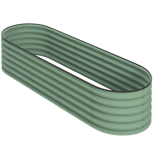 6.5 x 2 x 1.5 FT Galvanized Steel Raised Garden Bed, Green