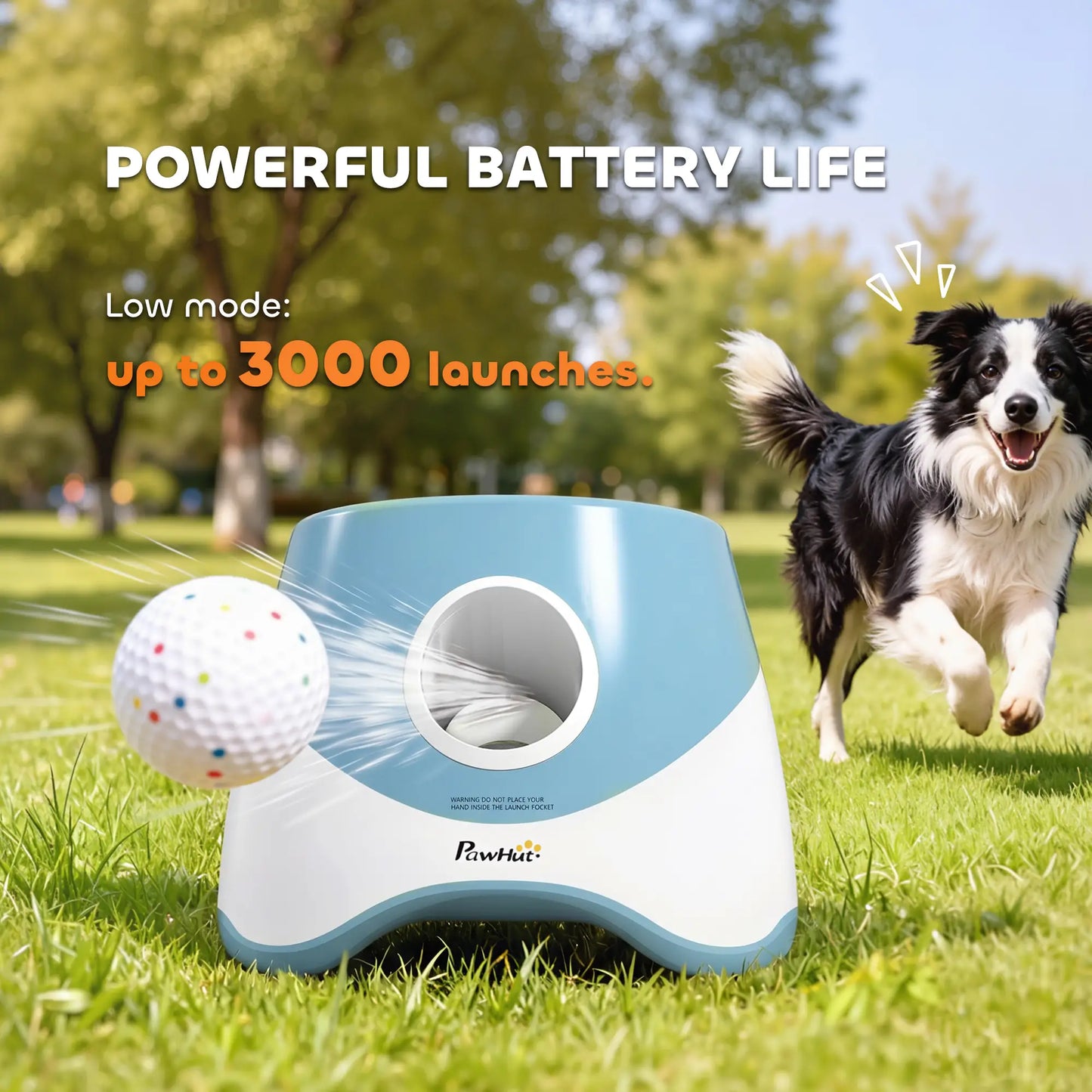 Automatic Dog Ball Launcher With 5 ETPU Balls, Blue