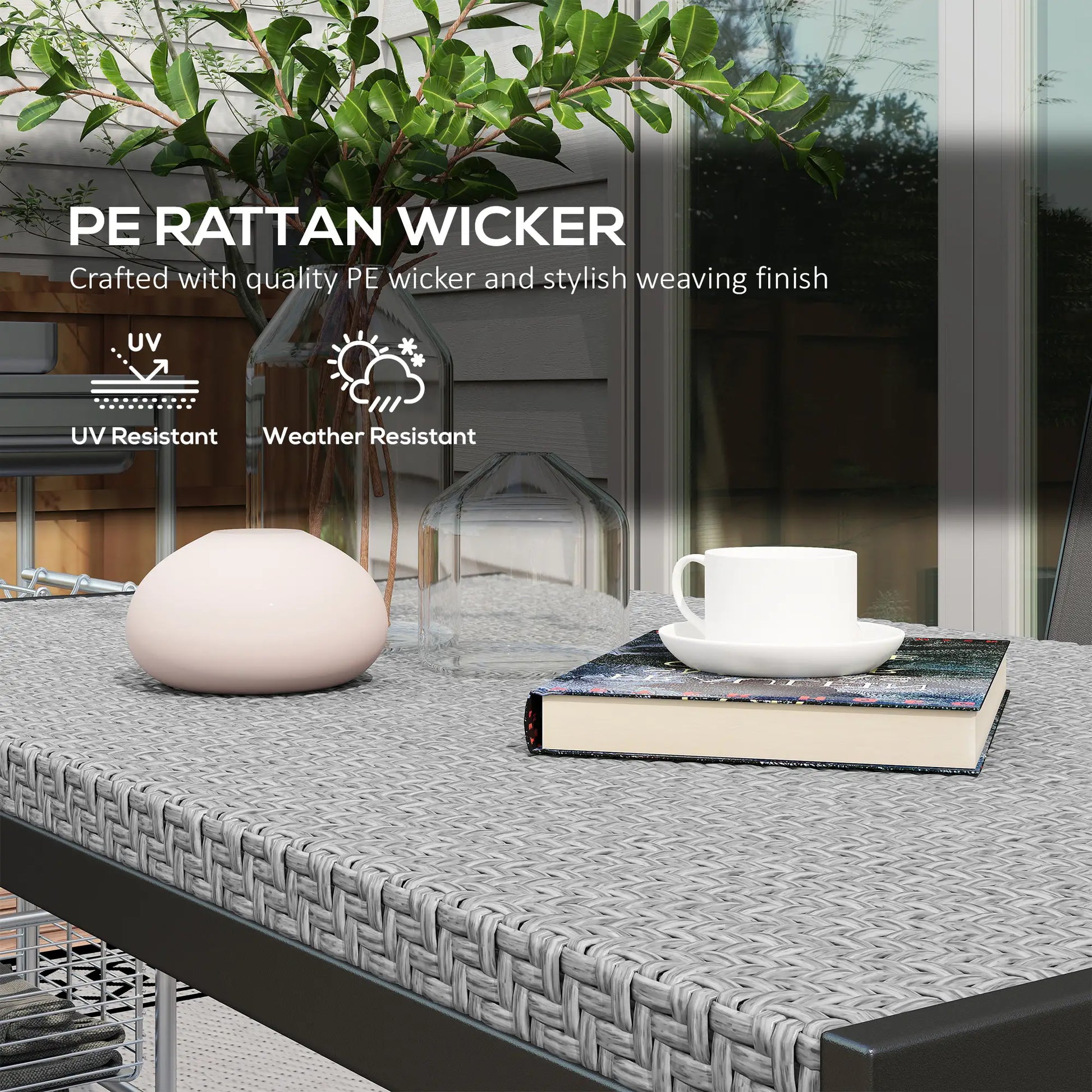 Rectangular Outdoor Dining Table, 4-Seat Patio Table, Grey Patio Dinning Tables at Gallery Canada