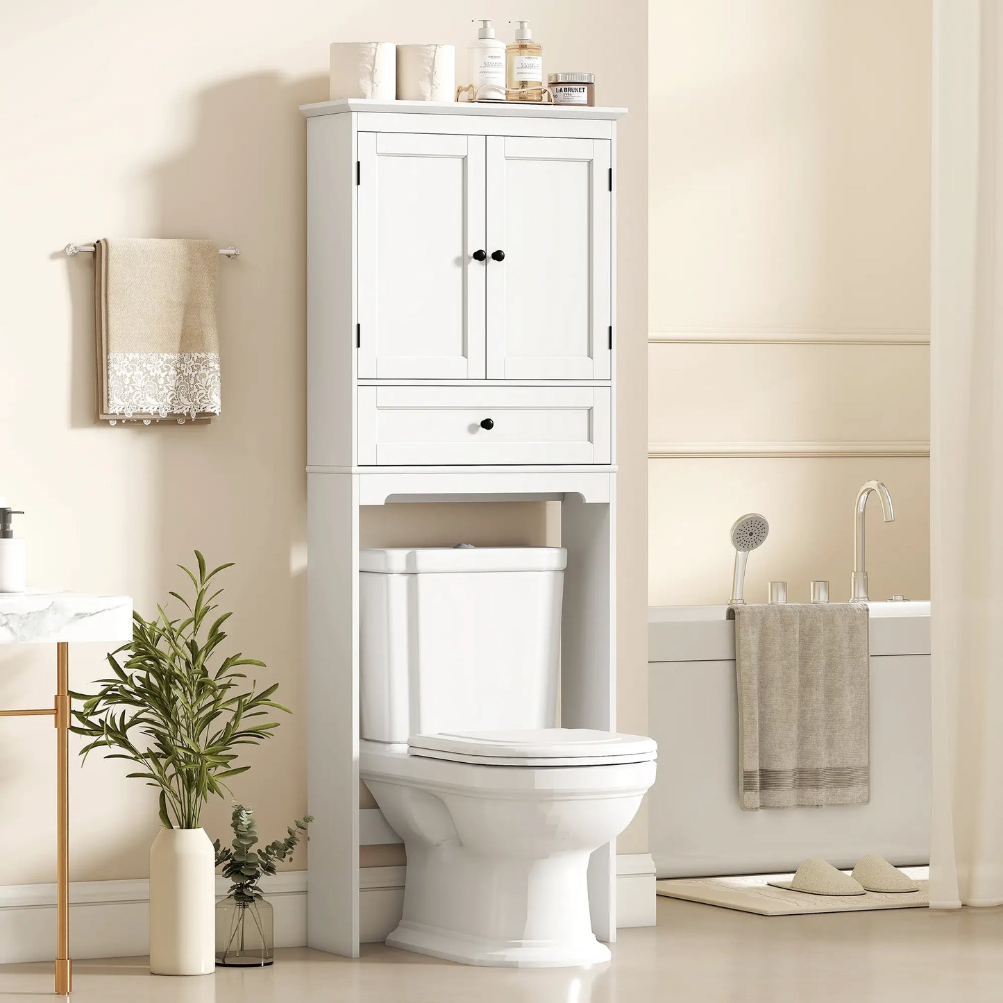 Over The Toilet Storage Cabinet, With Drawer And Adjustable Shelf, White Over The Toilet Storage at Gallery Canada