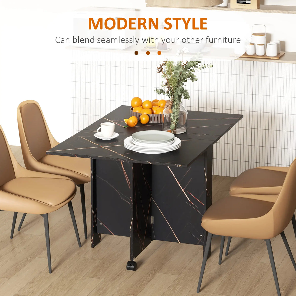 Foldable Drop Leaf Dining Table, 2 Wheels, Kitchen Desk Bar Tables & Dining Tables at Gallery Canada