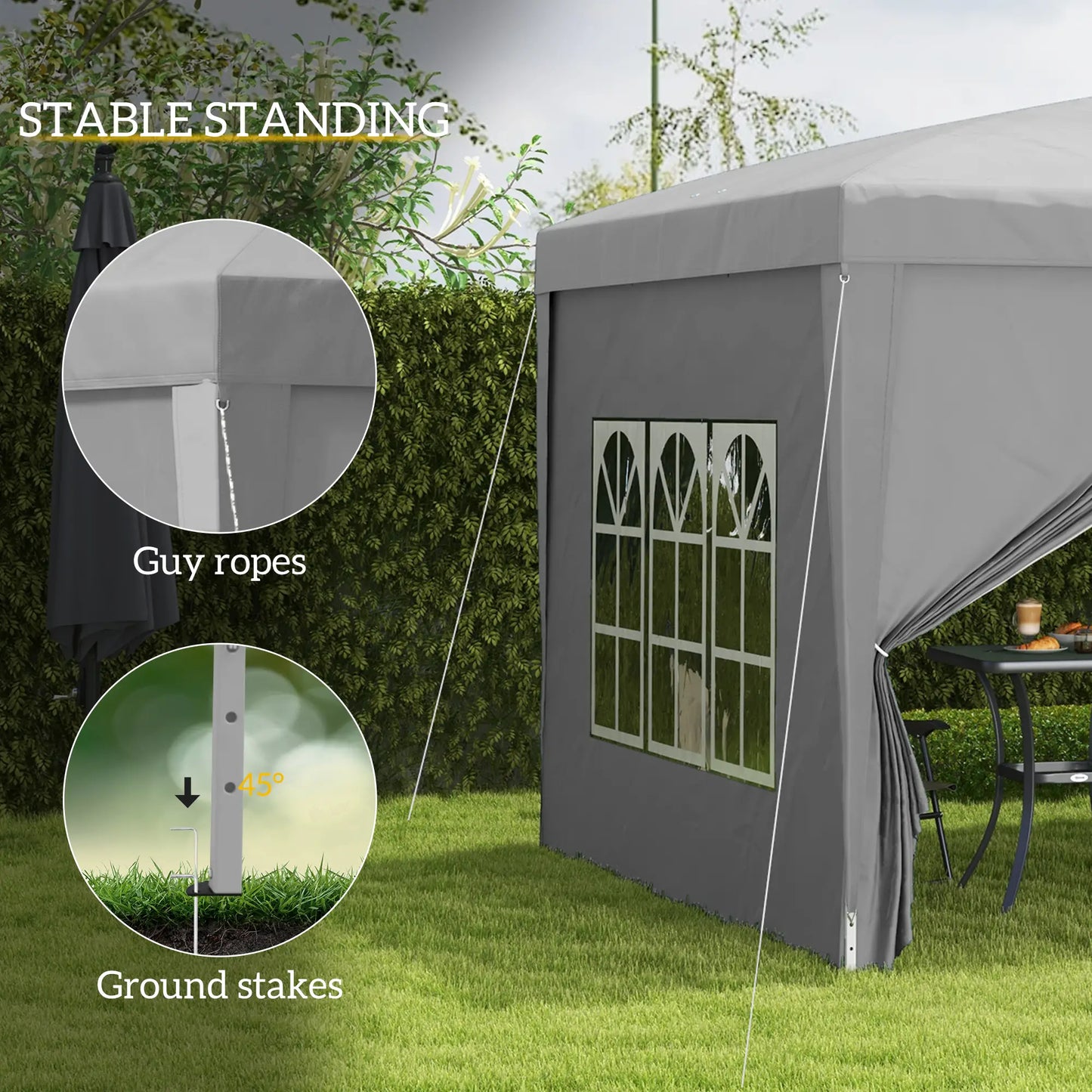 10'x10' Light Grey Outdoor Pop Up Party Tent Wedding Gazebo Canopy, Light Grey Pop Up Canopies at Gallery Canada