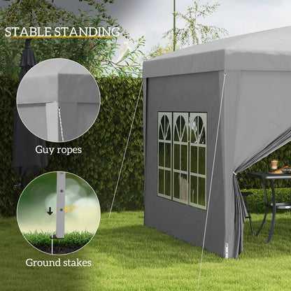 10'x10' Light Grey Outdoor Pop Up Party Tent Wedding Gazebo Canopy, Light Grey Pop Up Canopies at Gallery Canada